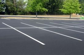 Asphalt repair and marking parking spaces 